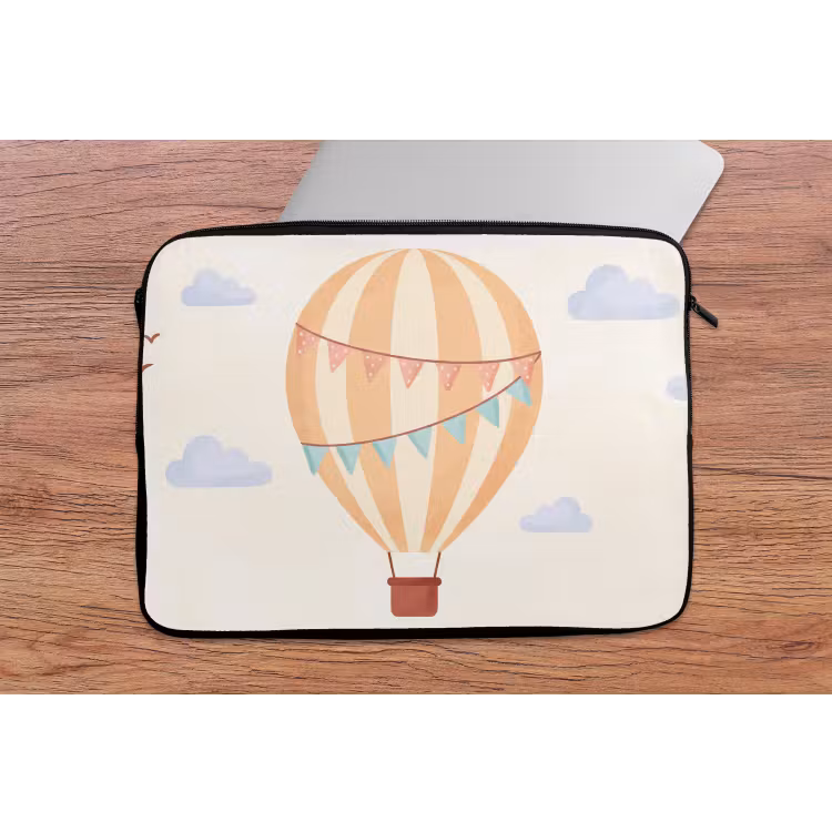 Laptop hülle - Heißluftballon – Wolken – Illustration – Sanft – Kinderzimmer — 2