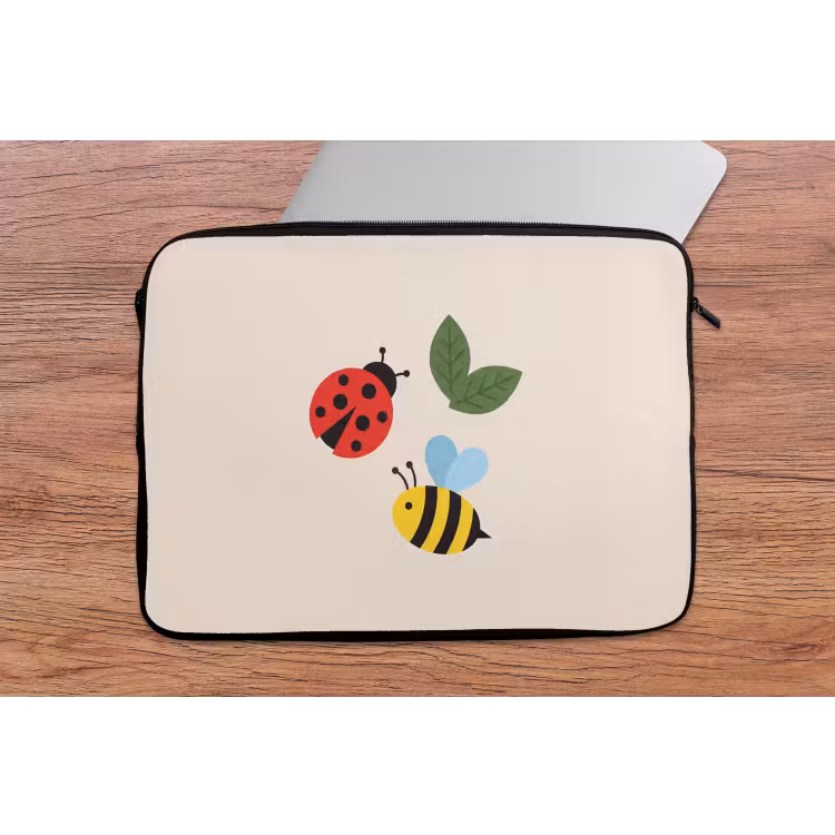 Laptop hülle - Insekt – Blatt – Natur – Verspielt – Illustration — 2