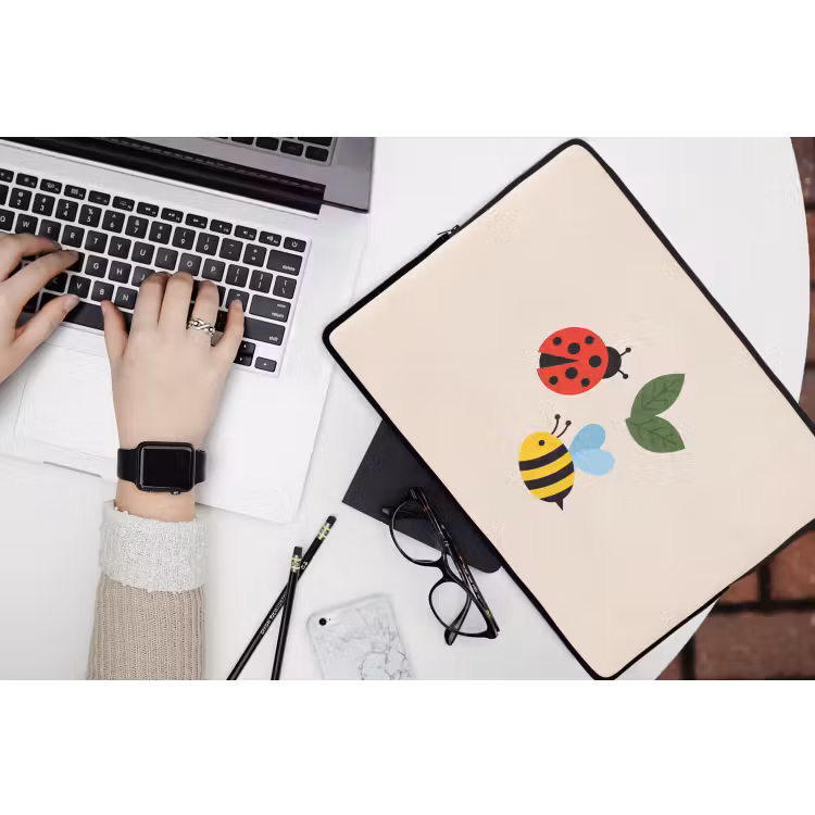 Laptop hülle - Insekt – Blatt – Natur – Verspielt – Illustration — 3