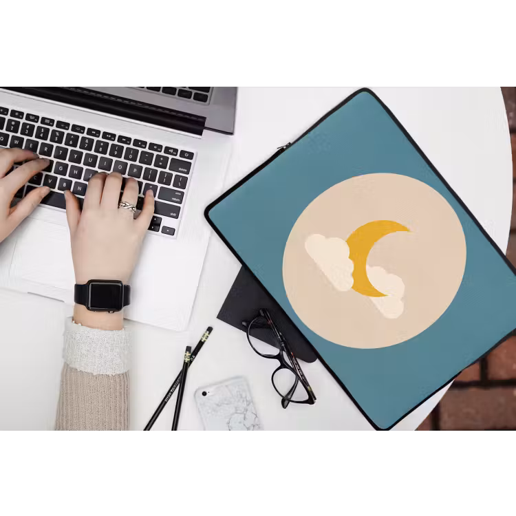 Laptop hülle - Mond – Wolken – Natur – Abstrakt – Gelb — 3