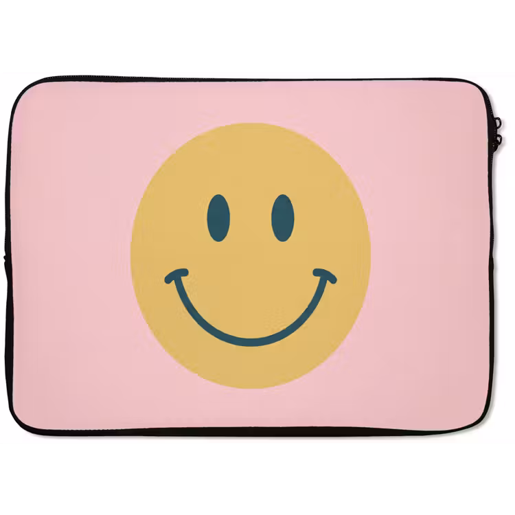 Laptop hülle - Smiley – Gelb – Rosa – Symbol – Minimalistisch — 1