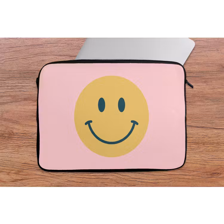 Laptop hülle - Smiley – Gelb – Rosa – Symbol – Minimalistisch — 2