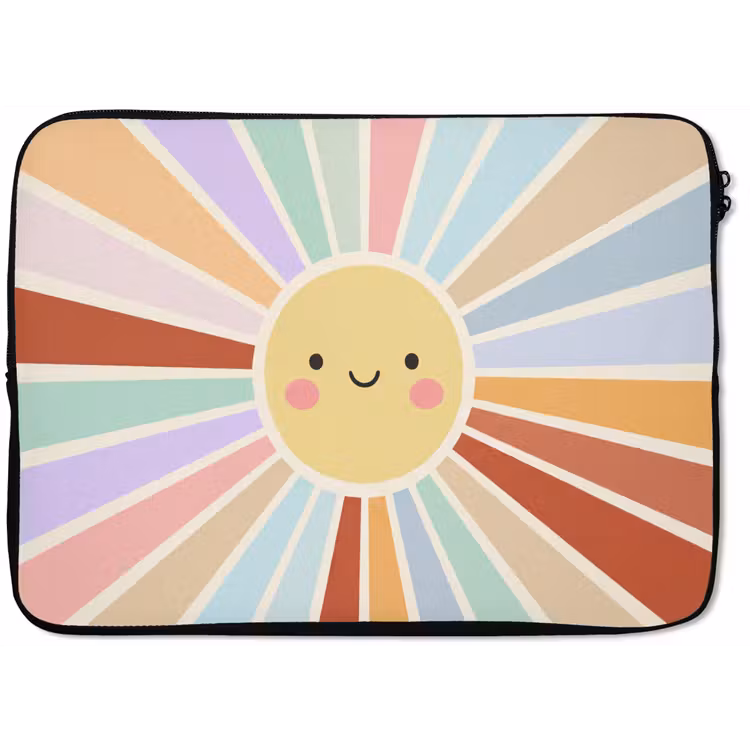 Laptop hülle - Sonne – Strahlen – Fröhlich – Bunt – Abstrakt — 1