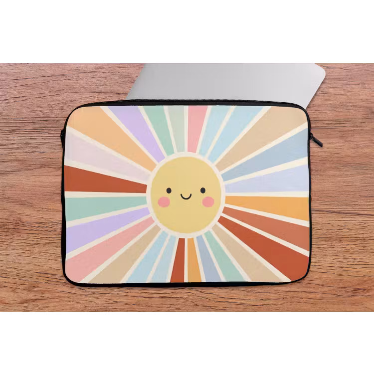 Laptop hülle - Sonne – Strahlen – Fröhlich – Bunt – Abstrakt — 2