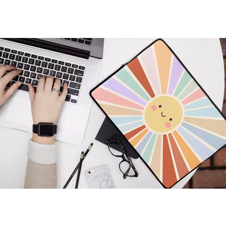 Laptop hülle - Sonne – Strahlen – Fröhlich – Bunt – Abstrakt — 3