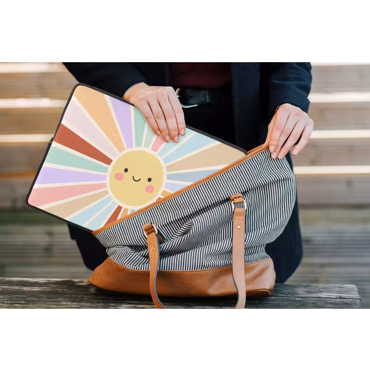 Laptop hülle - Sonne – Strahlen – Fröhlich – Bunt – Abstrakt — 4