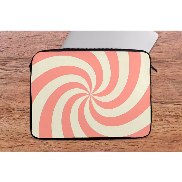 Laptop hülle - Spirale – Muster – Abstrakt – Rosa – Beige — 2