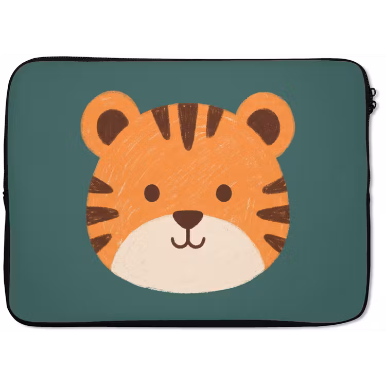 Laptop hülle - Tiere – Kopf – Orange – Illustration – Modern — 1