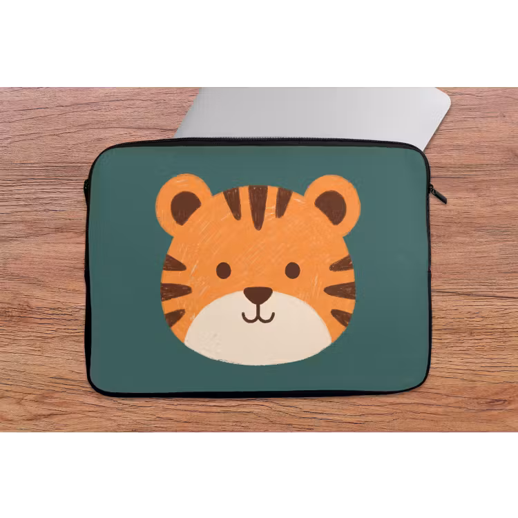 Laptop hülle - Tiere – Kopf – Orange – Illustration – Modern — 2