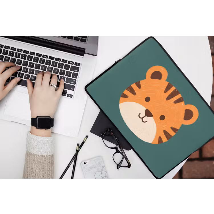 Laptop hülle - Tiere – Kopf – Orange – Illustration – Modern — 3