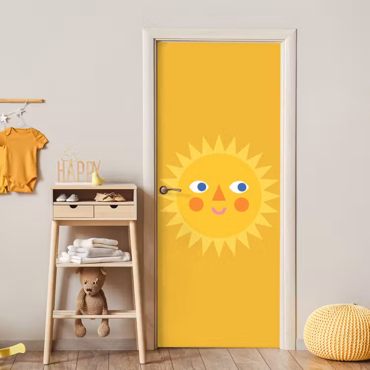 Türtapete - Sonne – Gesicht – Sommer – Illustration – Gelb — 8