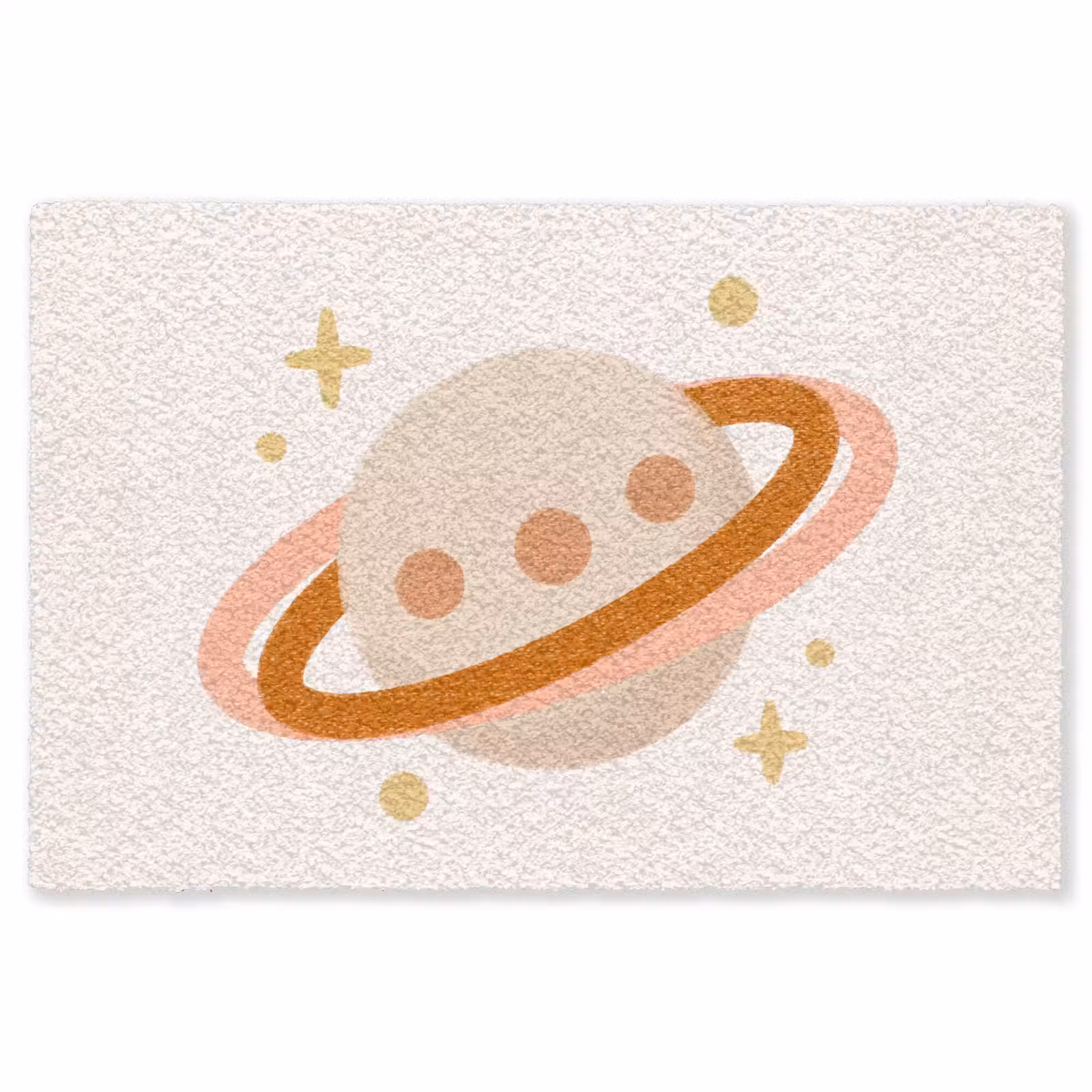 Teppich - Planet – Ringe – Weltraum – Illustration – Beige — 1