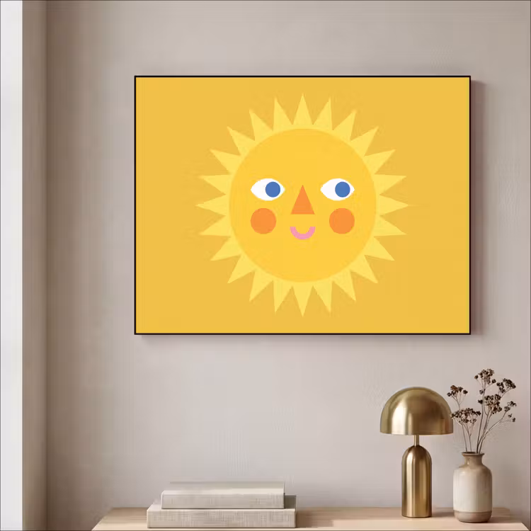 Art Frame - Sonne – Gesicht – Sommer – Illustration – Gelb — 4