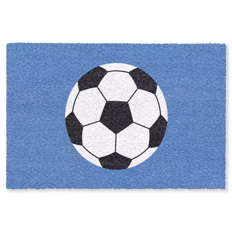Teppich - Fußball – Schwarz-Weiß – Sport – Illustration – Blau — 1
