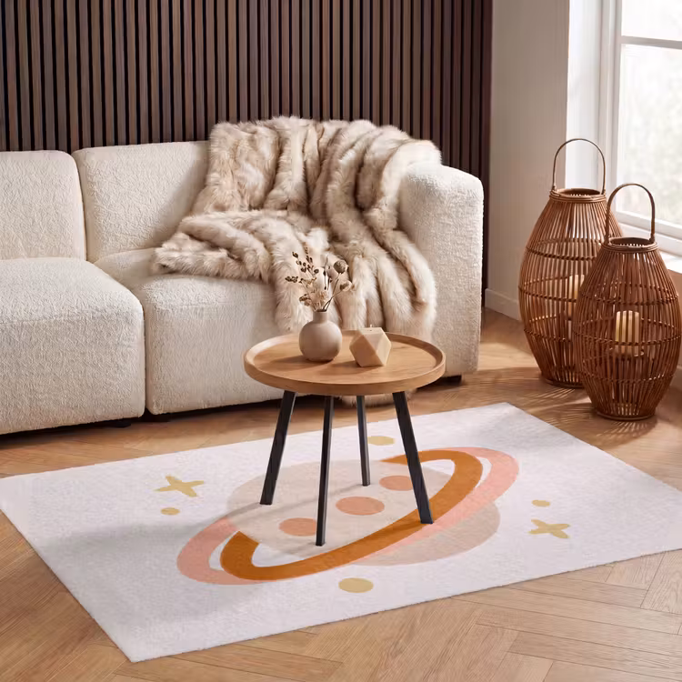 Teppich - Planet – Ringe – Weltraum – Illustration – Beige — 3