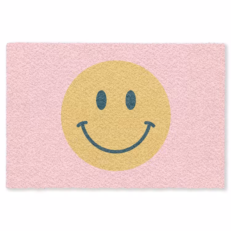 Teppich - Smiley – Gelb – Rosa – Symbol – Minimalistisch — 1