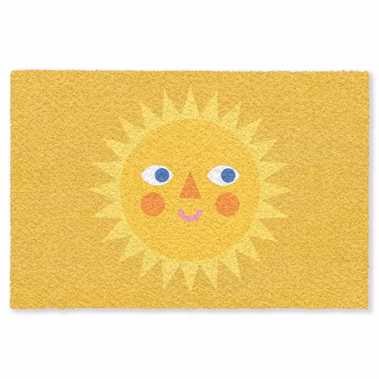 Teppich - Sonne – Gesicht – Sommer – Illustration – Gelb — 1