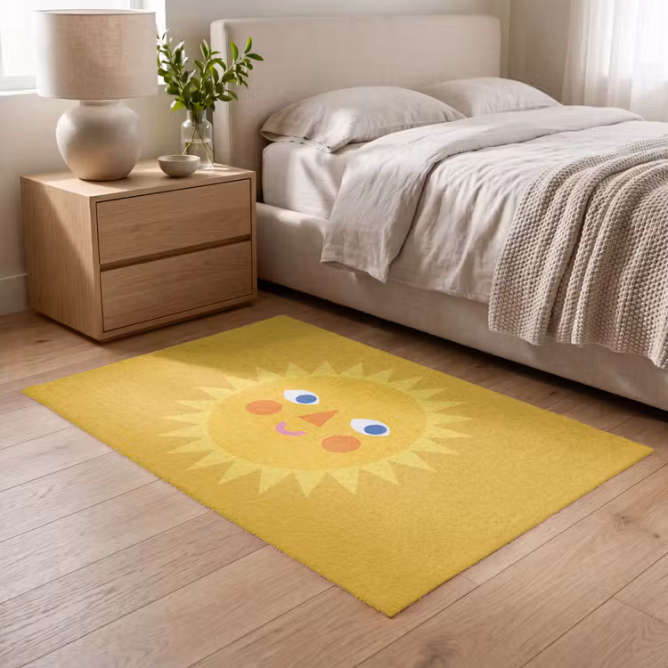 Teppich - Sonne – Gesicht – Sommer – Illustration – Gelb — 5