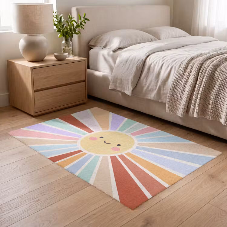 Teppich - Sonne – Strahlen – Fröhlich – Bunt – Abstrakt — 5