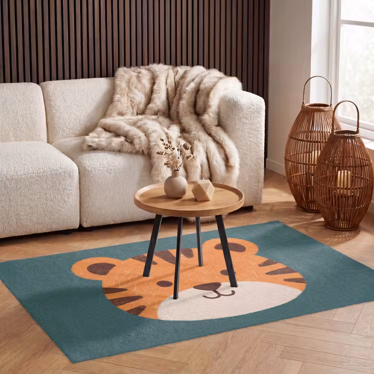 Teppich - Tiere – Kopf – Orange – Illustration – Modern — 3