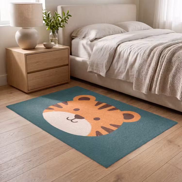 Teppich - Tiere – Kopf – Orange – Illustration – Modern — 5