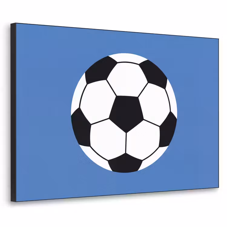 Art Frame - Fußball – Schwarz-Weiß – Sport – Illustration – Blau — 1