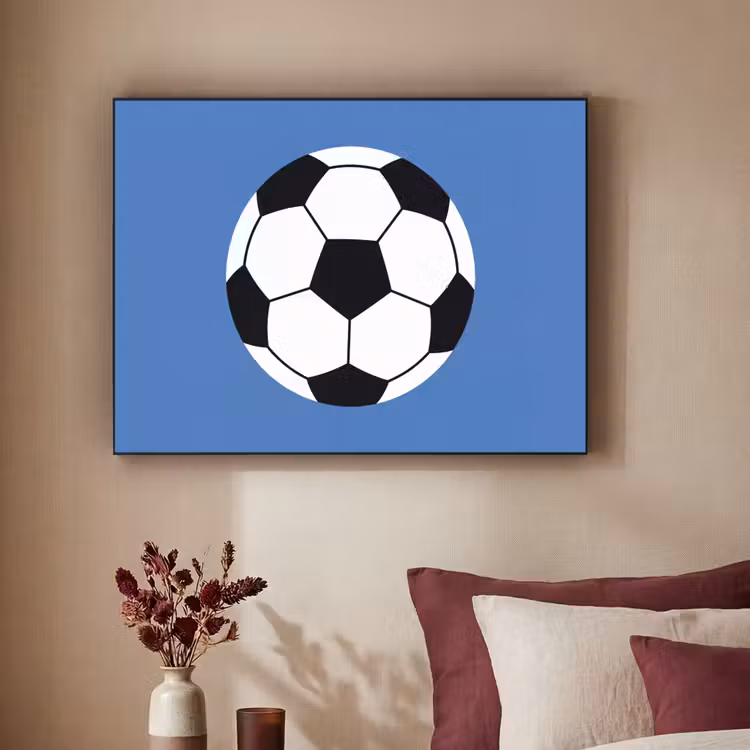 Art Frame - Fußball – Schwarz-Weiß – Sport – Illustration – Blau — 2