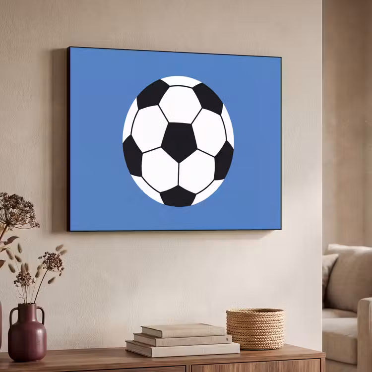 Art Frame - Fußball – Schwarz-Weiß – Sport – Illustration – Blau — 3