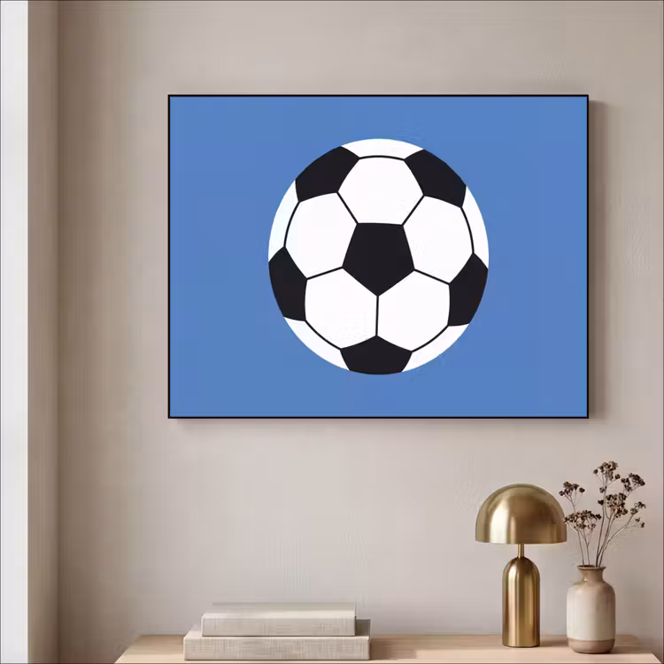 Art Frame - Fußball – Schwarz-Weiß – Sport – Illustration – Blau — 4