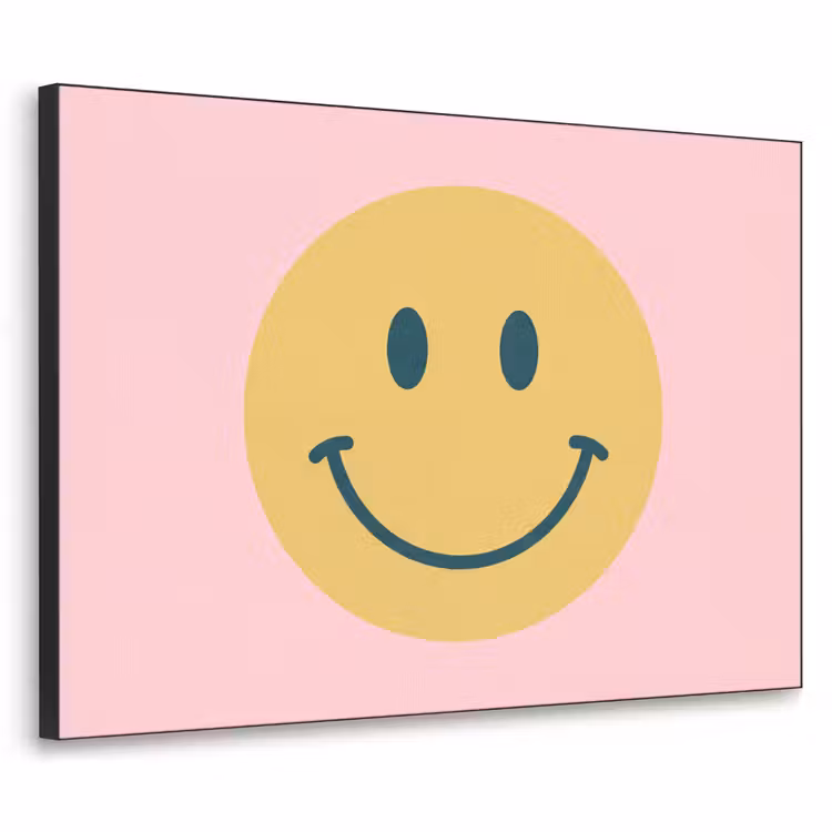 Art Frame - Smiley – Gelb – Rosa – Symbol – Minimalistisch — 1