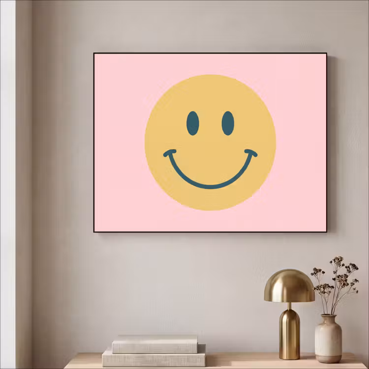 Art Frame - Smiley – Gelb – Rosa – Symbol – Minimalistisch — 4