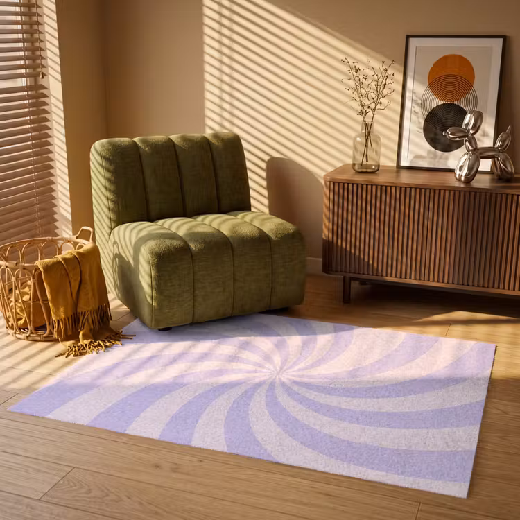 Teppich - Muster – Spirale – Abstrakt – Modern – Lila-Rosa — 2