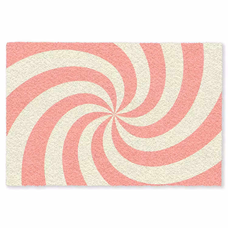 Teppich - Spirale – Muster – Abstrakt – Rosa – Beige — 1