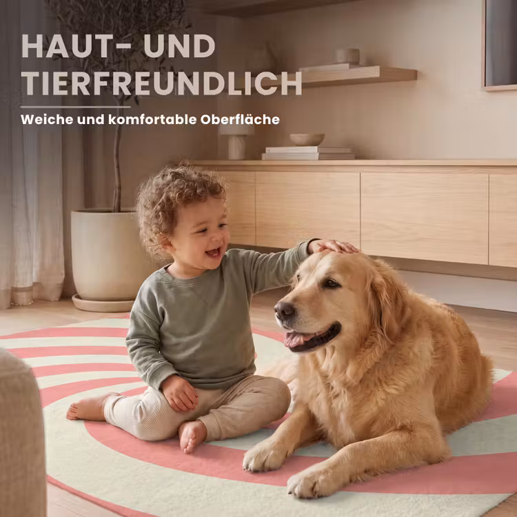 Teppich - Spirale – Muster – Abstrakt – Rosa – Beige — 6