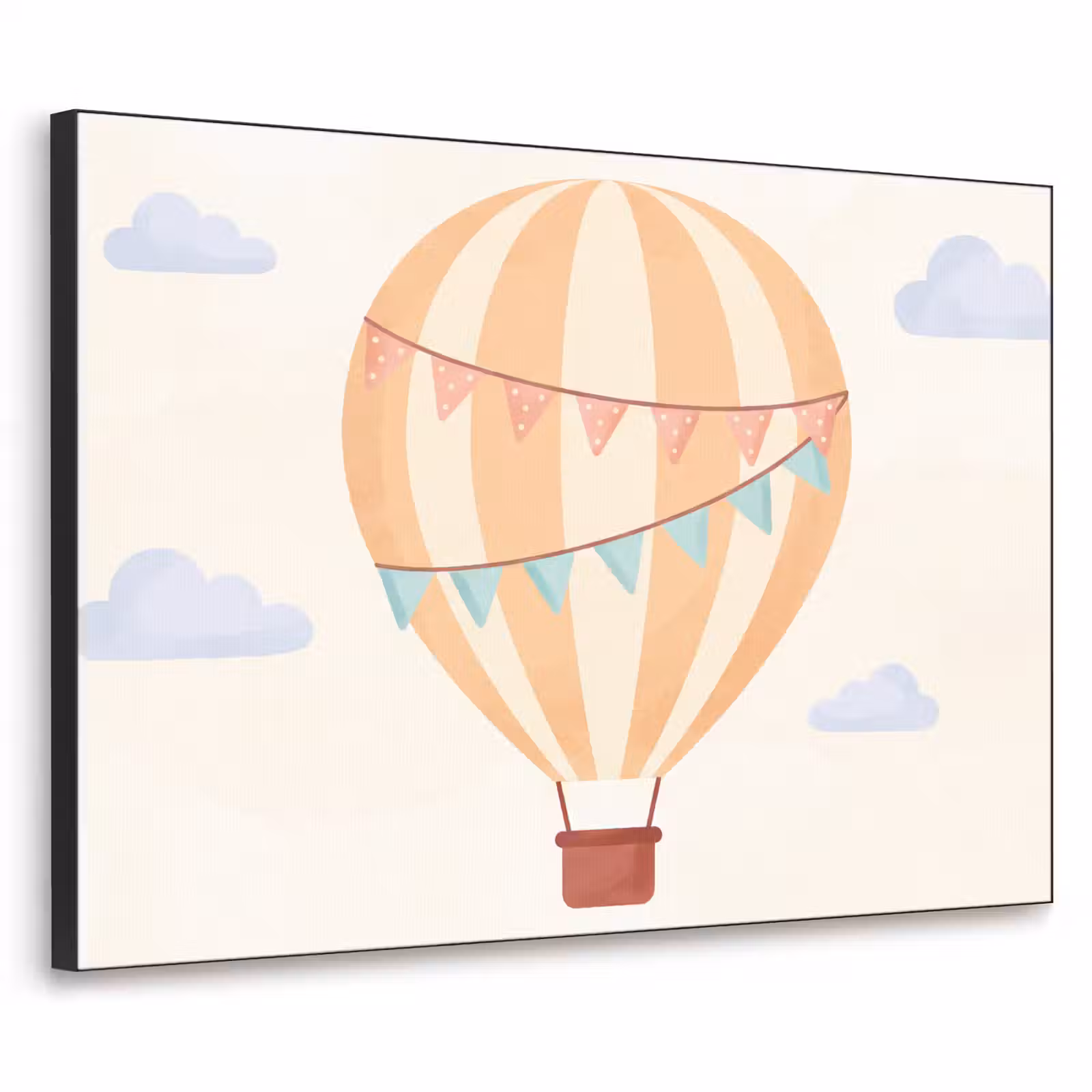 Art Frame - Heißluftballon – Wolken – Illustration – Sanft – Kinderzimmer — 1