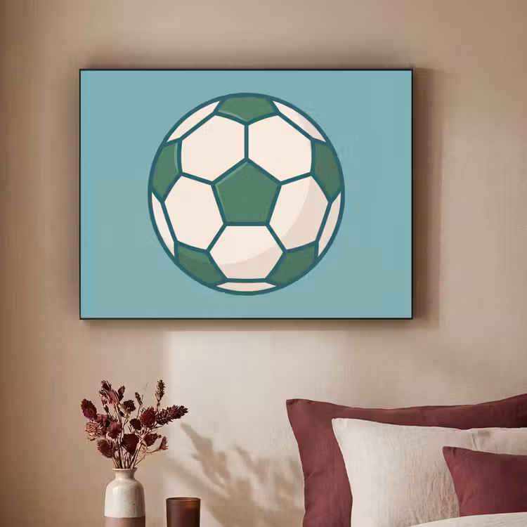 Art Frame - Fußball – Geometrisch – Sport – Illustration – Blaugrün — 2
