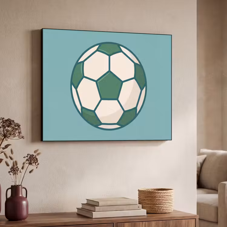 Art Frame - Fußball – Geometrisch – Sport – Illustration – Blaugrün — 3