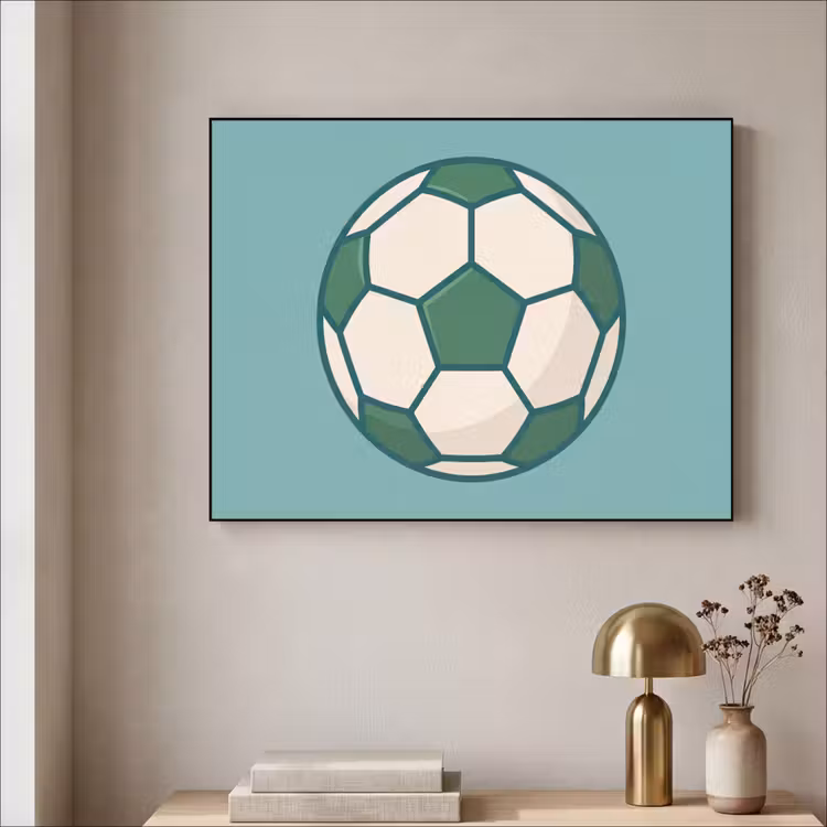 Art Frame - Fußball – Geometrisch – Sport – Illustration – Blaugrün — 4
