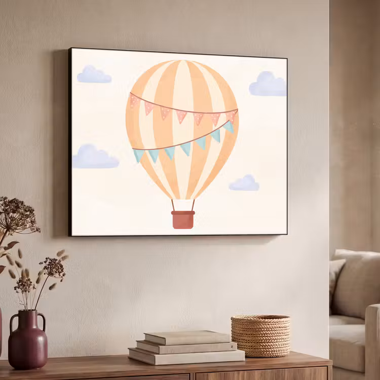 Art Frame - Heißluftballon – Wolken – Illustration – Sanft – Kinderzimmer — 3