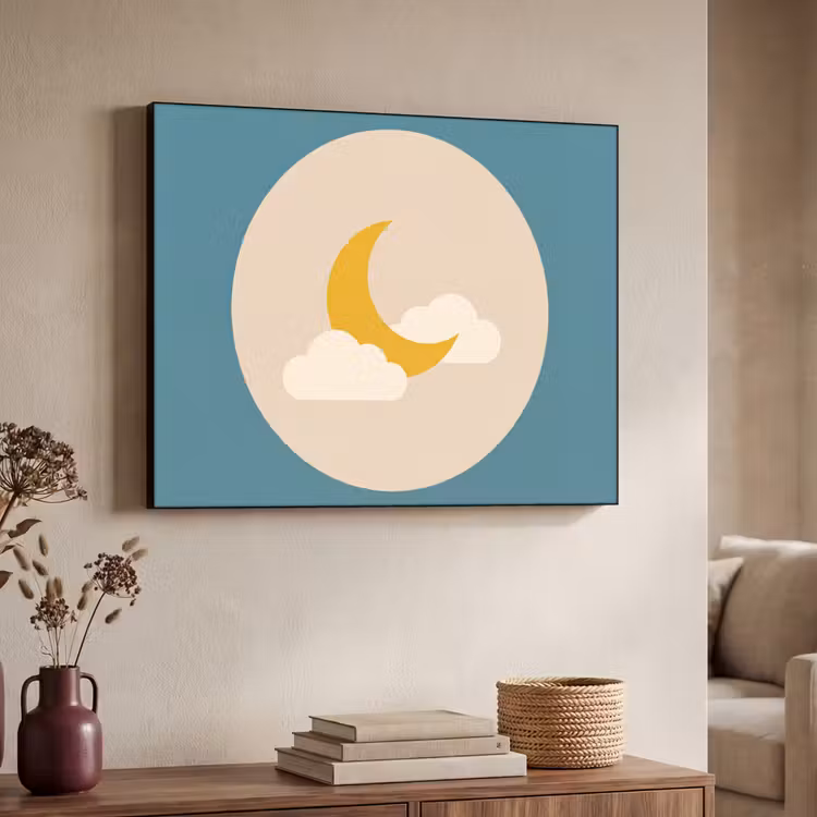 Art Frame - Mond – Wolken – Natur – Abstrakt – Gelb — 3
