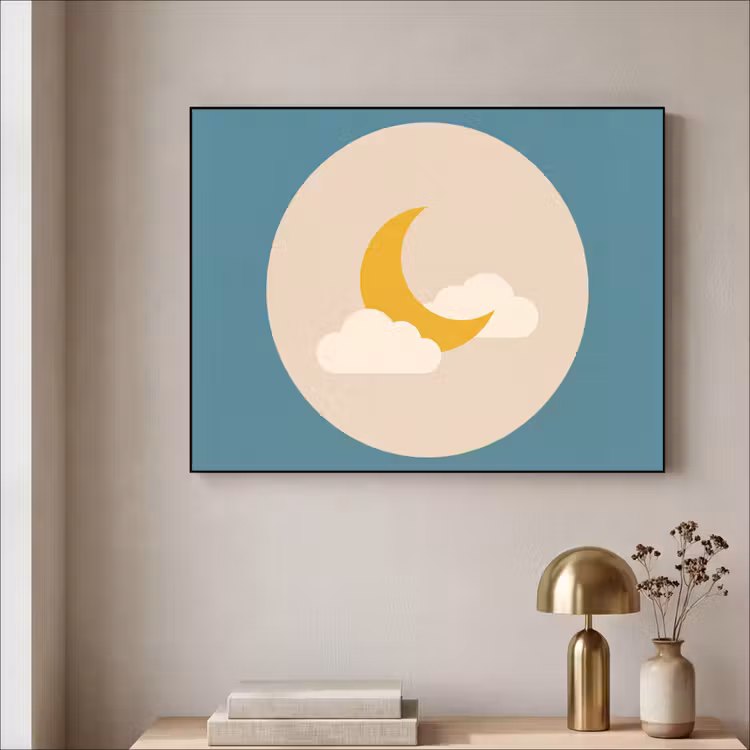 Art Frame - Mond – Wolken – Natur – Abstrakt – Gelb — 4