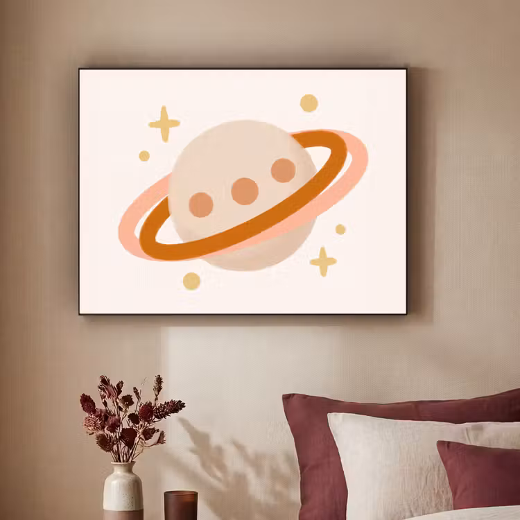 Art Frame - Planet – Ringe – Weltraum – Illustration – Beige — 2