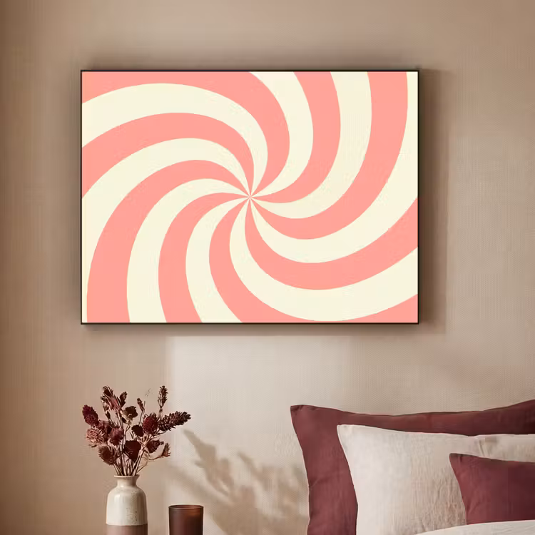 Art Frame - Spirale – Muster – Abstrakt – Rosa – Beige — 2
