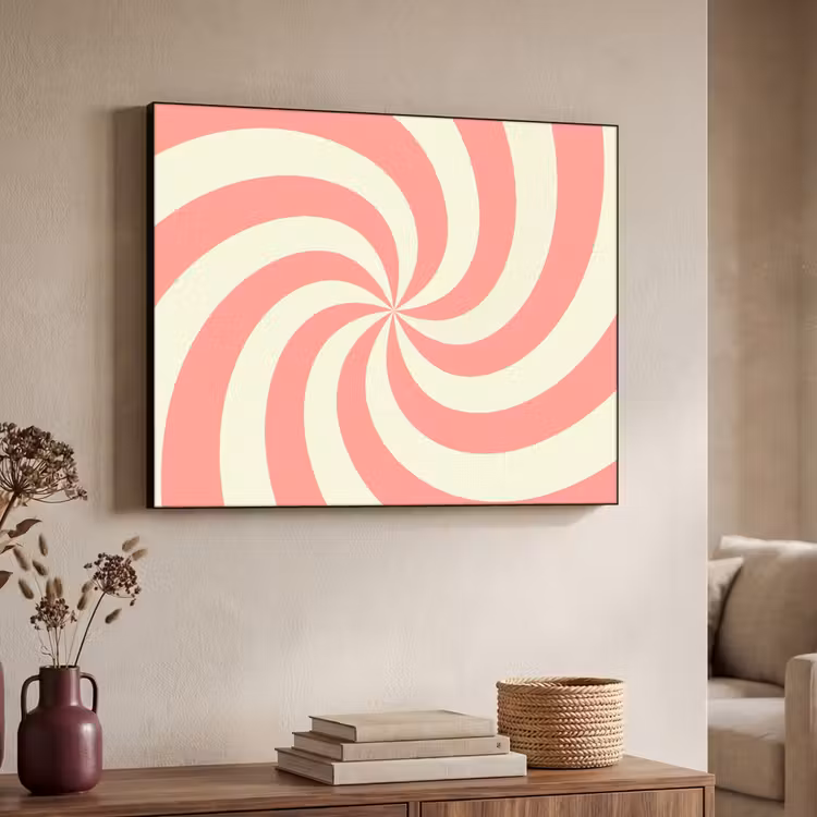 Art Frame - Spirale – Muster – Abstrakt – Rosa – Beige — 3