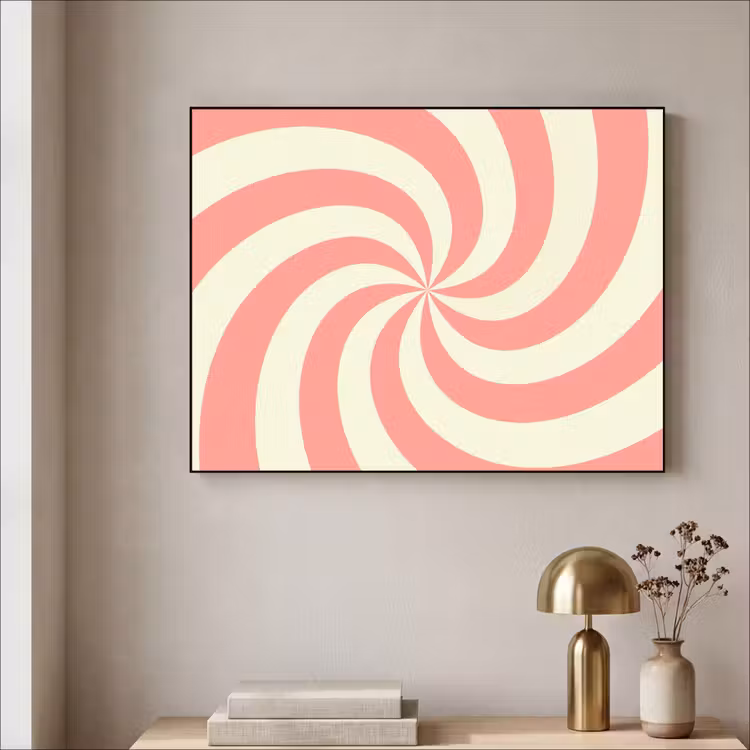 Art Frame - Spirale – Muster – Abstrakt – Rosa – Beige — 4