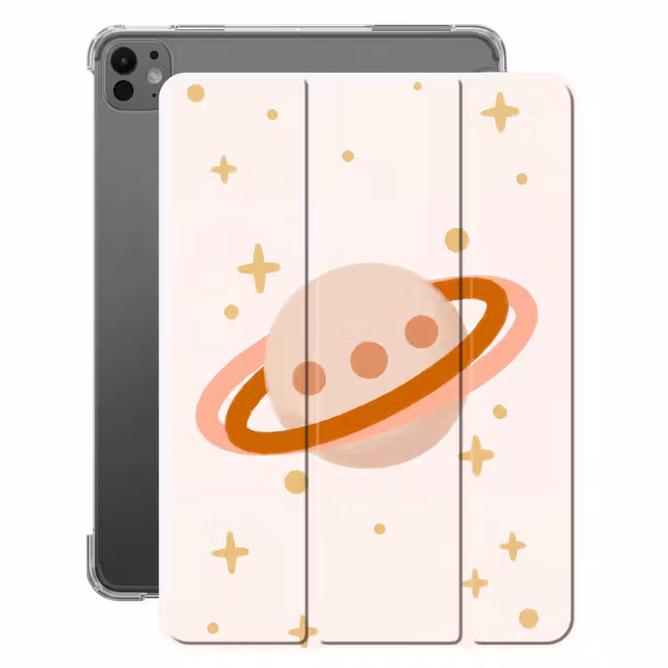 Planet – Ringe – Weltraum – Illustration – Beige — 1