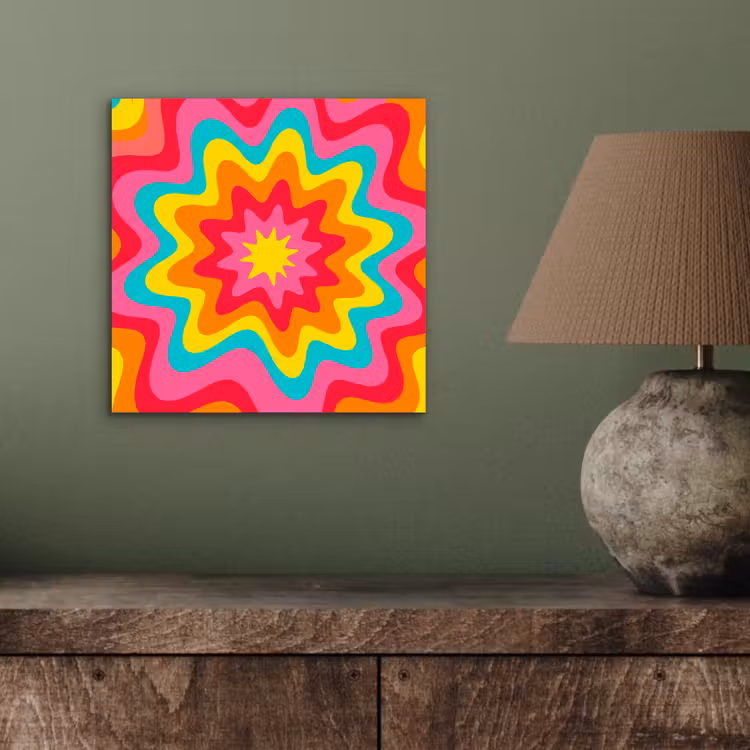 Alu-Dibond-Bild - Muster – Wellenförmig – Bunt — 3