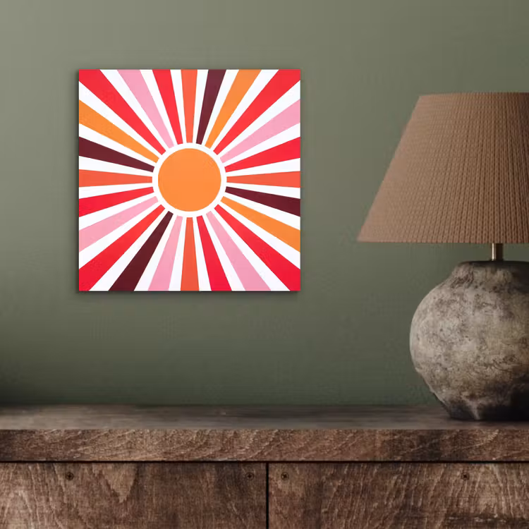 Alu-Dibond-Bild - Sonne – Strahlen – Abstrakt – Farbenfroh — 3