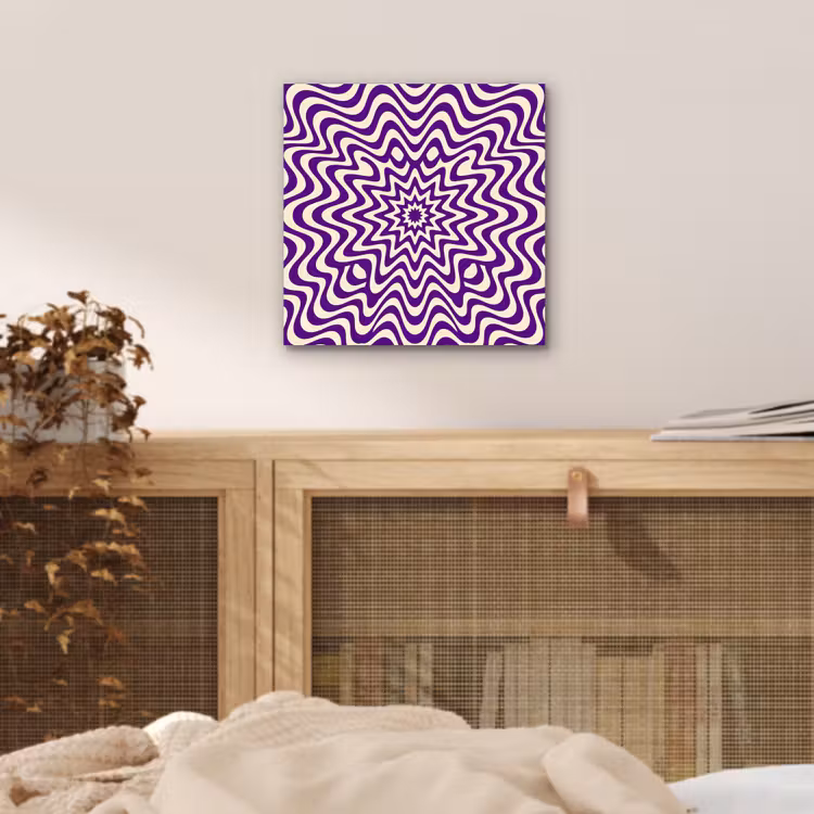 Alu-Dibond-Bild - Zusammenfassung – Wellen – Optisch – Modern – Lila — 4