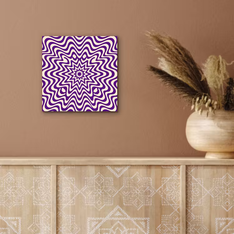 Alu-Dibond-Bild - Zusammenfassung – Wellen – Optisch – Modern – Lila — 5